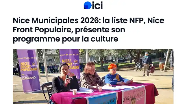 La liste NFP, Nice Front Populaire, présente son programme pour la culture