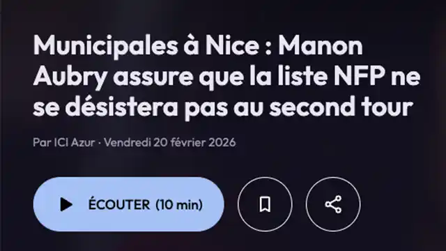 Municipales à Nice : Manon Aubry assure que la liste NFP ne se désistera pas au second tour