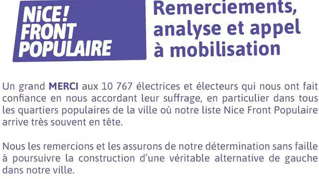 Remerciement, analyse et appel à mobilisation